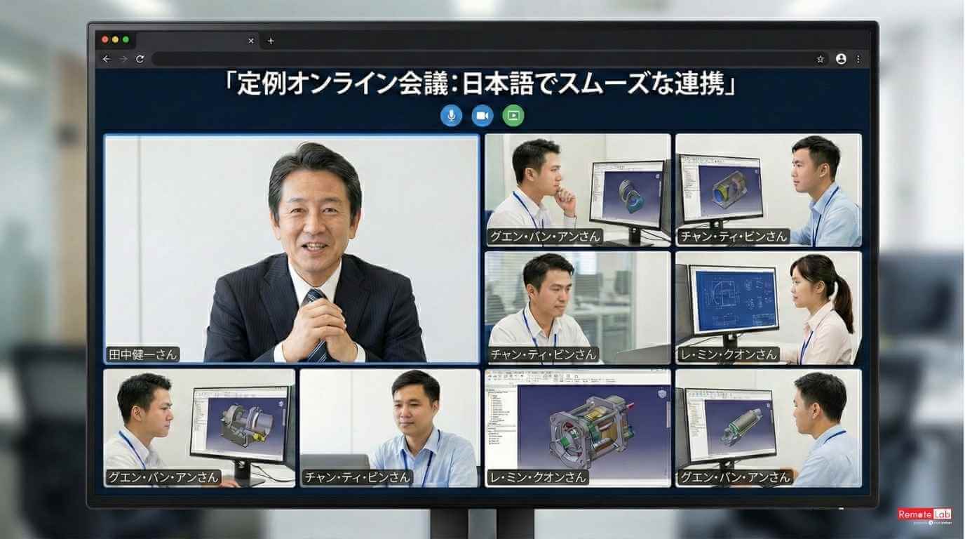 ベトナム人エンジニアチームとのオンライン定例会議
