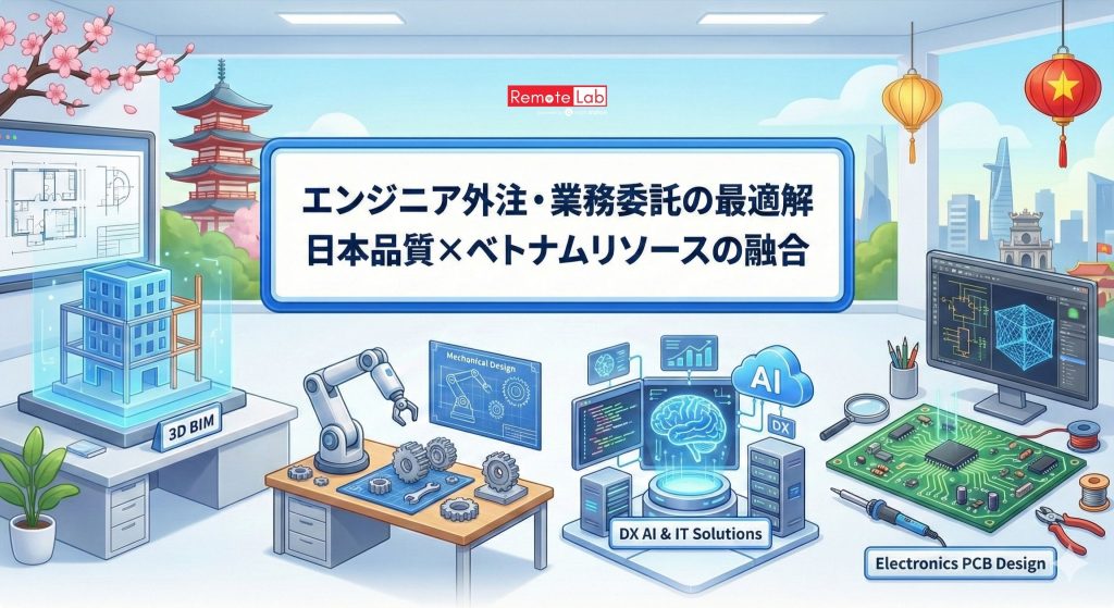 エンジニア外注と業務委託の違いとは？日本品質とベトナムリソースを融合したハイブリッド開発（機械設計・BIM・電気電子・DX）