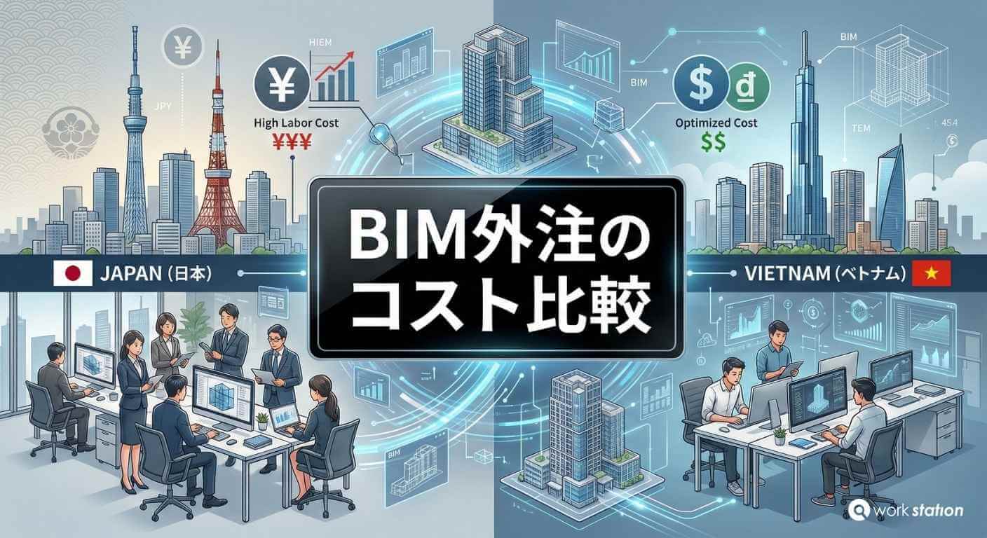 ベトナムと日本のBIM外注コスト削減比較