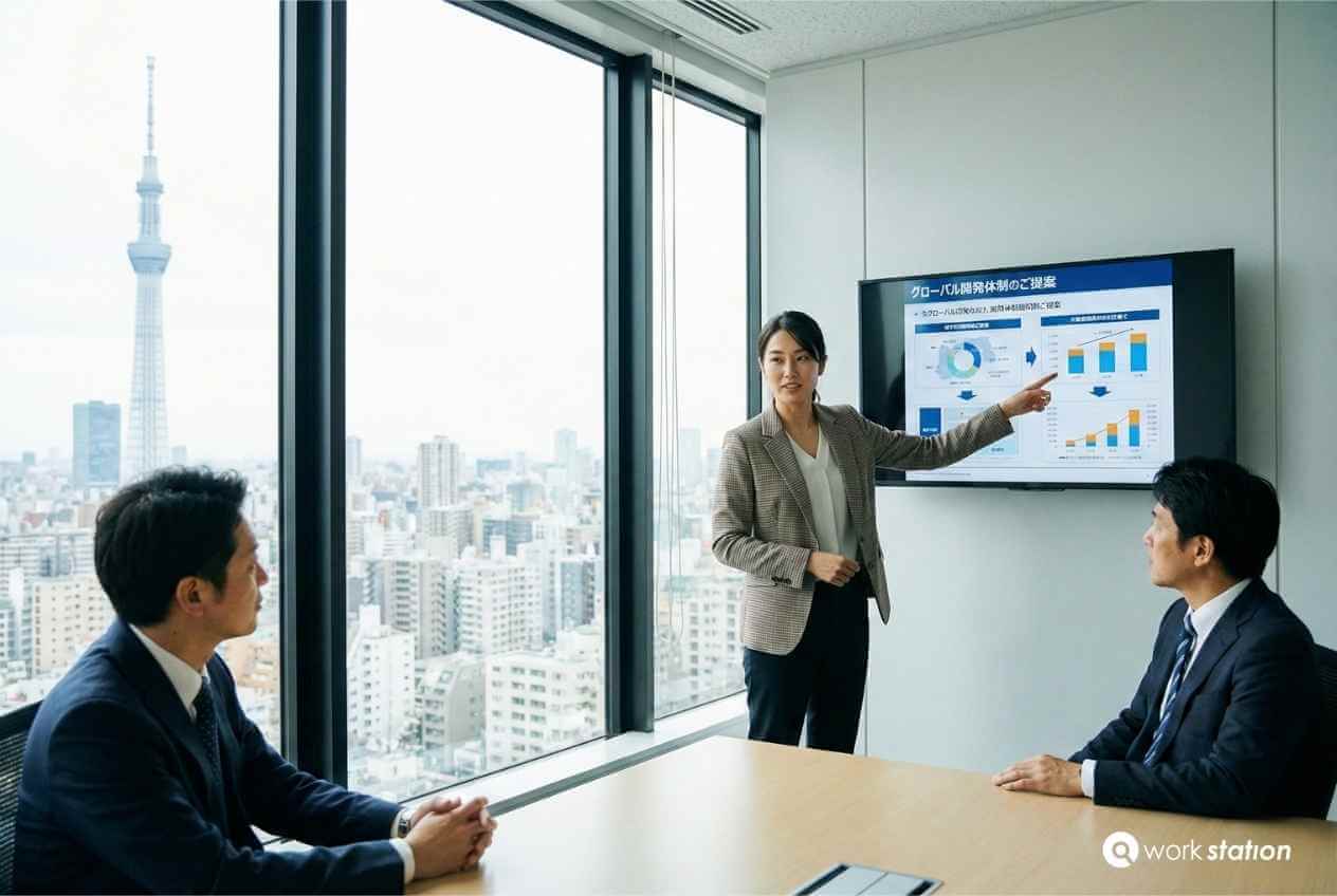 高度外国人エンジニアによる技術ポートフォリオのプレゼンテーションと採用面接