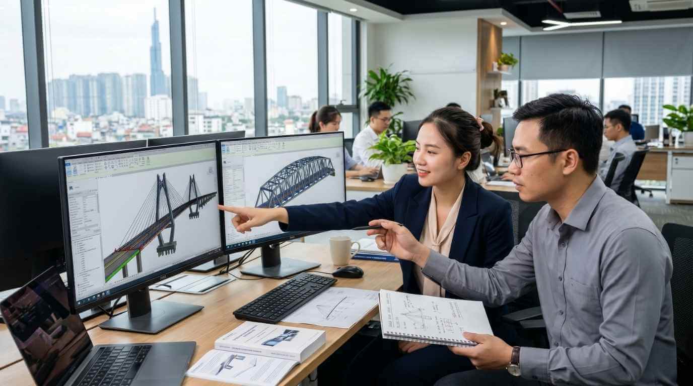 日本語で円滑にコミュニケーションをとるベトナム人BrSEとBIMエンジニア